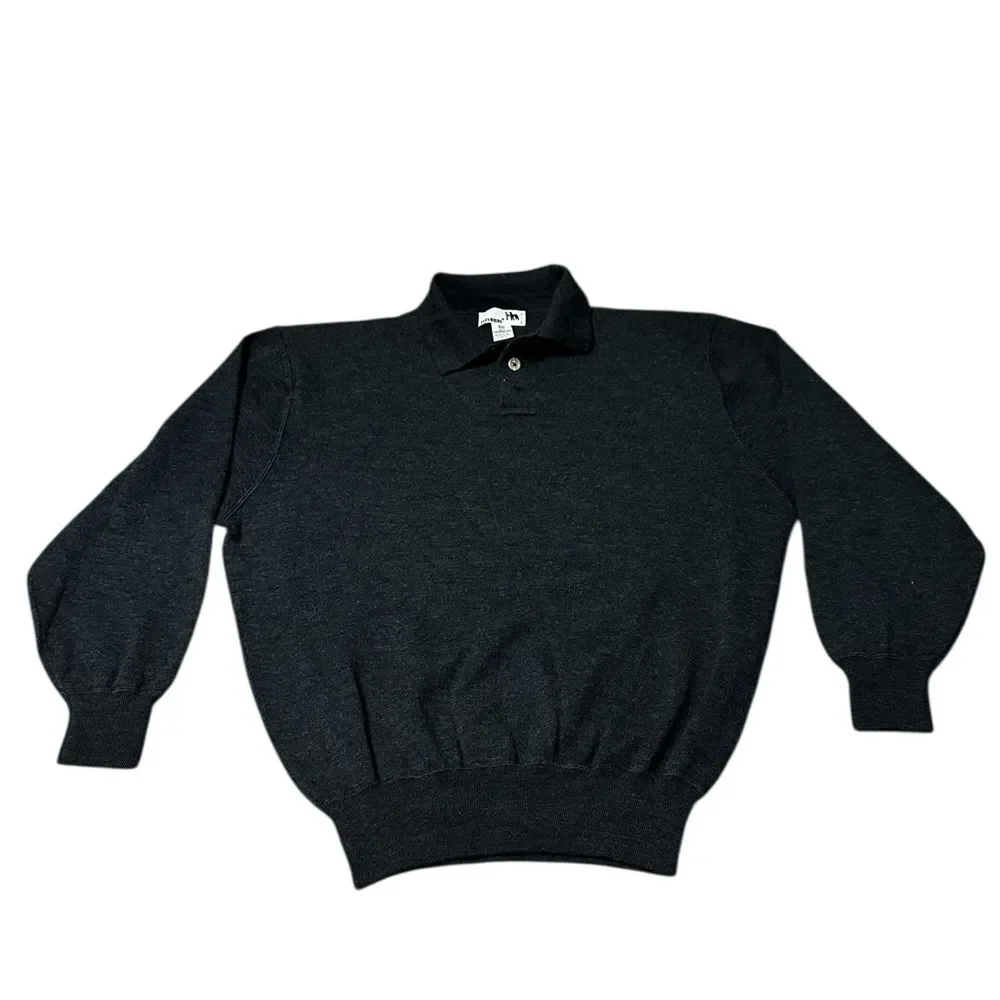 I Levrieri Merino Wool Sweater Made in Italy Charcoal Gray XXL